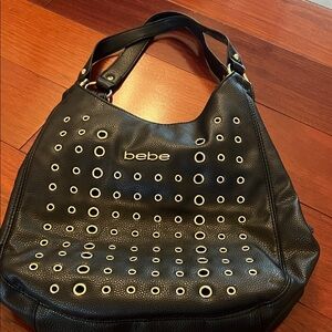 Bebe Black Eyelet Women's Hobo Bag